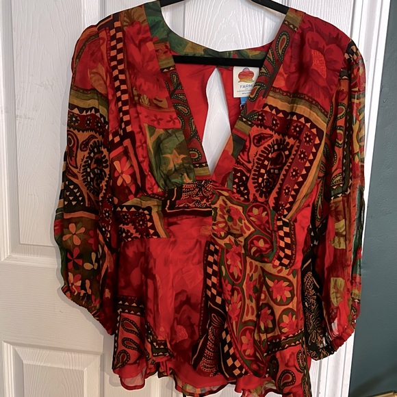 NWT Farm Rio for Anthropologie Blouse SZ XL *Sold Out* - Picture 4 of 7